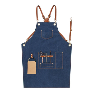 Gran oferta delantal de cocina con cuello colgante de algodón sin mangas con botón ajustable delantal de algodón para limpieza - Product Image 2