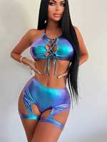 Tenue de danse de discothèque pour femmes blazer et pantalon à paillettes brillantes ensemble scène performance disco mode costume de fête