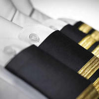 Epaulettes Profesionales y Elegantes con Rayas Ceremoniales, Insignias de Uniforme, Poliéster/Algodón, Unisex, Logotipo Personalizado, Aerolínea