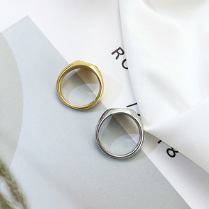 Signet <strong>Rings</strong> Solid Polished Stainless Steel Biker <strong>Ring</strong> for Women Ideal Gift for <strong>Mum</strong> or Girl Friend,Silver Gold <strong>Ring</strong> - Product Image 5
