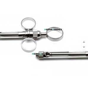 Seringue d'aspiration manuelle dentaire en acier inoxydable, instruments chirurgicaux, lot de 3 instruments, anneau de piston à double embout, poignée à pouce - Product Image 3