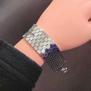 Bracelet en argent sterling 925 à motif nid d'abeille à 6 rangs pour les occasions de cadeaux - Product Image 3