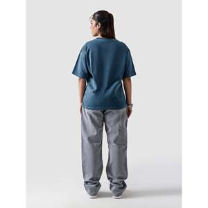 Lona 100% Algodón, 240 GSM, Azul Oscuro Lavado, Diseño Liso, Tallas S-XL - Product Image 3