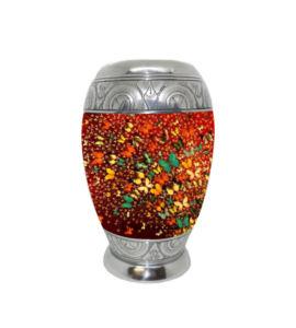 European Style Butterfly Tulip Adult Cremation Urn Metal Memorial with <b>Velvet</b> <b>Bag</b> for Ashes for Funeral Decorations - Product Image 1
