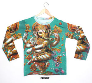 Ấn Độ Hindu Thần & Ganesha thần thánh Hindu chúa thần t Áo sơ mi psychedelic Ganesh Ji mặc Hippie DJ nghệ thuật T-Shirt Áo sơ mi M/L/XL - Product Image 6