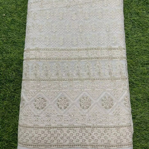 Telas de Georgette de viscosa pura bordado jahenga telas de fantasía telas Sherwani - Product Image 1