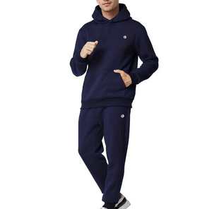 Men <b>Polyester</b>/Cotton Hooded Breathable Pullover <b>Tracksuit</b> Custom Embroidery Logo Full Sleeves Winter Streetwear - Product Image 3