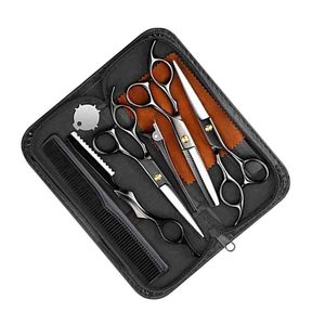 6 Pcs Cắt Tóc Kéo Kit Tùy Chỉnh Cắt Tóc Dao Cạo Và Cắt Mỏng Cắt Cắt 5.5 "Thép Không Gỉ Cắt Kéo Bộ - Product Image 1