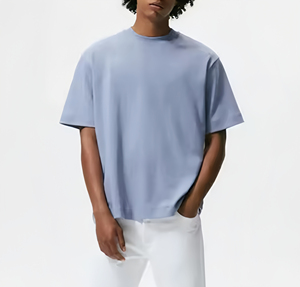 Men's Teeshirts High Quality Tees Custom LOGO Desgin T-shirts Blank Oversized Drop Shoulder Rib O-neck <b>Tshirt</b> for Men t Shirts - Product Image 2