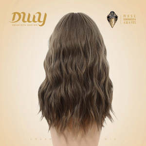 Aurora's New 20-Inch Light <b>Brown</b> Wave Synthetic <b>Wig</b> Bangs High Quality Premium Fiber Glueless Easy Wear for Women Layered Style - Product Image 5