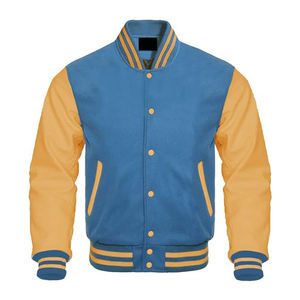 Fabricantes de Chaquetas Varsity Personalizadas de Cuero PU con Mangas de Letras para Hombre - Product Image 1