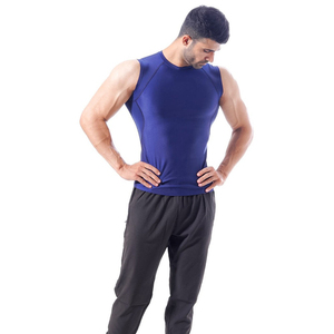 Camiseta sin mangas acanalada con cuello cuchara ajustada personalizada al por mayor de fabricación, camiseta sin mangas de algodón blanca para hombre de alta calidad hecha en Pakistán - Product Image 6