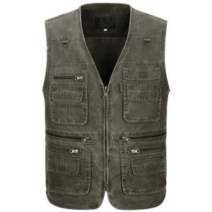 Chaleco de lona grueso para hombre, lavado químico, estilo casual, para capas, estilo urbano, OEM personalizado, venta al por mayor - Product Image 1