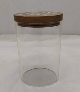 Boîte de rangement de luxe pour la maison ustensiles de cuisine accessoires Design moderne couleur claire forme ronde acrylique et bois boîtes de rangement bacs pot - Product Image 4