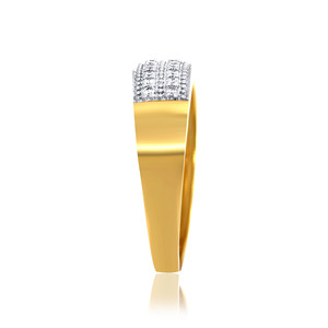Anillo de Oro con Diamantes para Mujer al por Mayor, Oro Amarillo de 18K con Diamantes Engastados, Diseño Intrincado, Proveedor de Joyería para Pedidos al por Mayor - Product Image 3