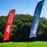 Matériel publicitaire et marketing à prix d'usine : Drapeaux en aluminium, imprimés par transfert thermique, en forme de plume, en forme de goutte et rectangulaires