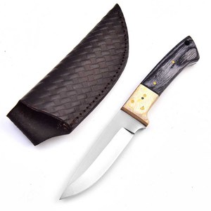 Couteau à lame fixe en acier 12c27 artisanal de style nordique, manche en bois, étui en cuir vertical, OEM, lame pleine, couteau à désosser, chasse - Product Image 2