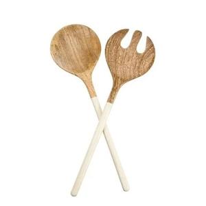 Juego de Cucharas para Servir de Madera Hechas a Mano de Primera Calidad, Madera de Acacia con Mango de Resina, Diseño Clásico Ecológico, Utensilio de Cocina para Bodas - Product Image 3