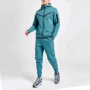 Design Men's Tech Fleece Chándal Full Zip Hoodie Joggers Pantalones de chándal Chándal 69% Algodón 31% Poliéster Zinc Azul Tallas grandes - Product Image 1