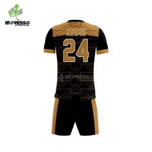 ชุดฟุตบอลแบบกำหนดเองขายส่ง ผ้าโพลีเอสเตอร์ 100% แห้งเร็ว พิมพ์ลายด้วยความร้อน ระบายอากาศได้ดี ชุดยูนิฟอร์มทีมฟุตบอลแบบเปล่า - Product Image 3