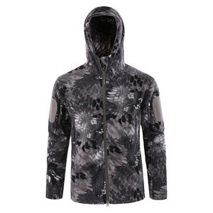 Sudadera con capucha Camo para hombre Old School Full Zip Pullover en negro digital con estampado de bloque impermeable y transpirable para los días de nieve, venta al por mayor - Product Image 4