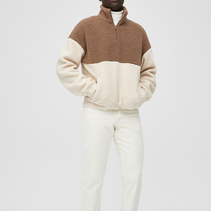 2025 personalizado cálido Sherpa polar pulóver cuarto cremallera esponjoso tacto suave sudadera grueso pesado pulóver Sherpa Sudadera con capucha con bolsillos - Product Image 3