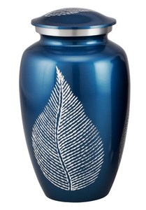 Urnas de cremación para adultos de latón con diseño de Paloma, Peltre y color azul marino, acabadas para cenizas humanas. - Product Image 4