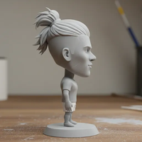 Joueurs de football en résine 3D hautement détaillés Messi/Ronaldo/Erling Haaland - Figurine de collection stylisée avec peinture personnalisée