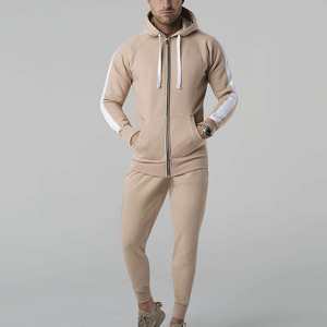 Ensemble de survêtements d'hiver pour hommes en polyester/coton, avec fermeture éclair, pour jogging, personnalisable avec logo brodé - Product Image 3