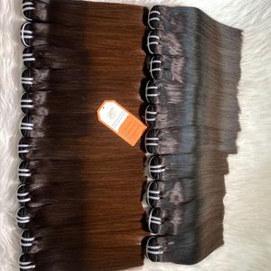 Raw Vietnamese Human Hair Bundles Bone Straight <b>Brown</b> Tip Human Hair Extensions for <b>Wig</b> Full Cuticle Aligned Virgin Hair - Product Image 2