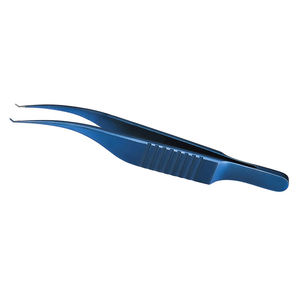 Fórceps de sutura Colibri de acero inoxidable alemán con plataforma de atado 7,5 CM fórceps de atado corneal de Color titanio azul - Product Image 1