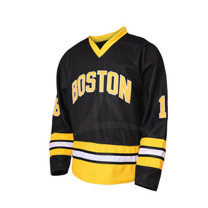 Maillot de hockey sur glace pour hommes en gros, en stock, personnalisable, 100 % polyester, séchage rapide et respirant, service OEM, haute qualité - Product Image 2