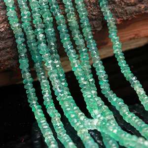 Lustre zambien émeraude irrégulière Ronelle perles 3mm vert pendentif en vrac avec certificat CNAS pour la fabrication de bijoux - Product Image 1