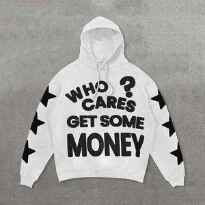 Fabricant Boxy Pull unisexe surdimensionné Couleur solide Logo personnalisé Broderie Sweat-shirt Rhinestone Puff Print Cotton Hoodie - Product Image 5