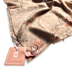 สี Keiko แขนสั้นผ้าพันคอสบายๆทำมือทุกวันผ้าพันคอแฟชั่นฮิญาบสีน้ำตาลนมผ้าคอตตอนมุสลิมสำหรับผู้หญิงขายส่ง - Product Image 2