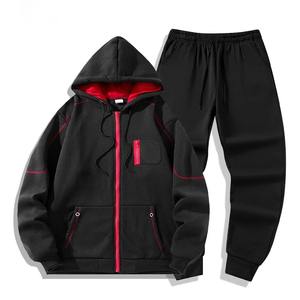 ชุดแจ็กเก็ตขนแกะไซส์ใหญ่สำหรับผู้ชายฤดูใบไม้ร่วงฤดูหนาวชุดเสื้อแจ็กเก็ตกางเกงลำลองมีซิปสำหรับเล่นกีฬาวิ่งฟิตเนส - Product Image 2