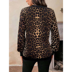 Blusa Supreme Estampada de Manga Larga con Cuello en V para Mujer, 37546 - Leopardo - Product Image 6