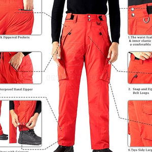 Pantalon de ski d'hiver de haute qualité pour homme avec logo personnalisé tissu polyester/coton imperméable et coupe-vent respirant isolant en duvet - Product Image 5