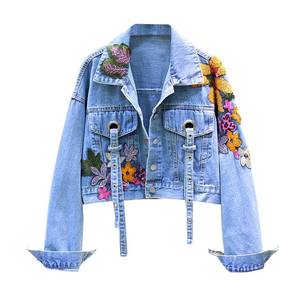 Chaqueta Vaquera de Mujer, Diseño Nuevo, Estilo Casual, con Botones, 100% Algodón, Secado Rápido, Sostenible, Top Ventas de Invierno - Product Image 1