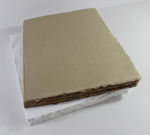 Carnet en papier de coton fait main, 84 feuilles/168 pages, bords festonnés, recyclé, format compact - Product Image 3