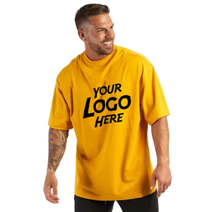 T-shirt surdimensionné en coton pour hommes Impression de logo personnalisé Streetwear Style Hip Hop Coupe ample Épaule tombante Manches courtes Vente en gros - Product Image 4