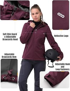Veste Softshell légère pour femme coupe-vent doublé polaire veste chaude imperméable pour la course Golf randonnée - Product Image 6