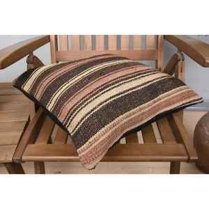 Brown Wool Kilim Pillow 18x18 Inch Luxury <b>Fluffy</b> Patterned Cushion Woven Vintage Square Print Feather for <b>Bedding</b> Christmas - Product Image 4