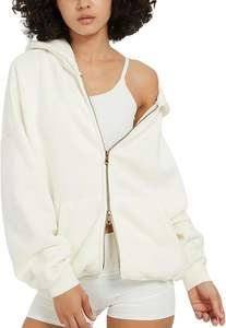 Sudaderas con capucha de algodón 100% de alta calidad para mujer, estampado de pantalla de seda con patrón sólido de invierno bordado - Product Image 5