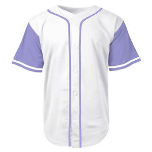 Venta al por mayor OEM ODM hombres de moda botón uniforme de béisbol personalizado sublimación manga corta Jersey de béisbol en blanco - Product Image 1