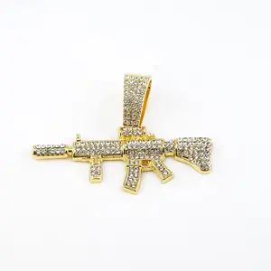 Collier pendentif pistolet rétro pour homme de qualité supérieure, argenté, style hip-hop punk rap, bijoux de mode pour fête, cadeau de mariage - Product Image 6