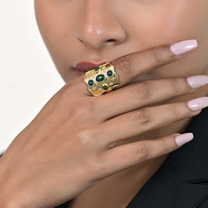 Athens Classic Gold-Plated Brass <b>Adjustable</b> Hypoallergenic <b>Ring</b> Fine Quality Fashion Jewelry Rose Quartz Bezel Setting Gift - Product Image 3