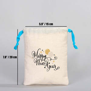 Bolsa de Tela con Asa Turquesa 6 W X 8 H (15.5 cm X 20 cm) Bolsas de Regalo Personalizables - Product Image 4