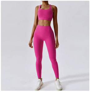 Ensemble de yoga deux pièces pour femmes grande taille Bnice, de haute qualité, séchage rapide, extensible, respirant, léger, sans couture, pantalon de yoga - Product Image 3