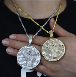 สตาร์ดัชต์ไมโครของผู้ชายที่ถูก3D สไตล์ฮิปฮอปเพชรโมอิสซาไนท์จี้เพชรกำปั้นและเสน่ห์เต็มไปด้วยเพชรทำให้ดูสดใส - Product Image 2